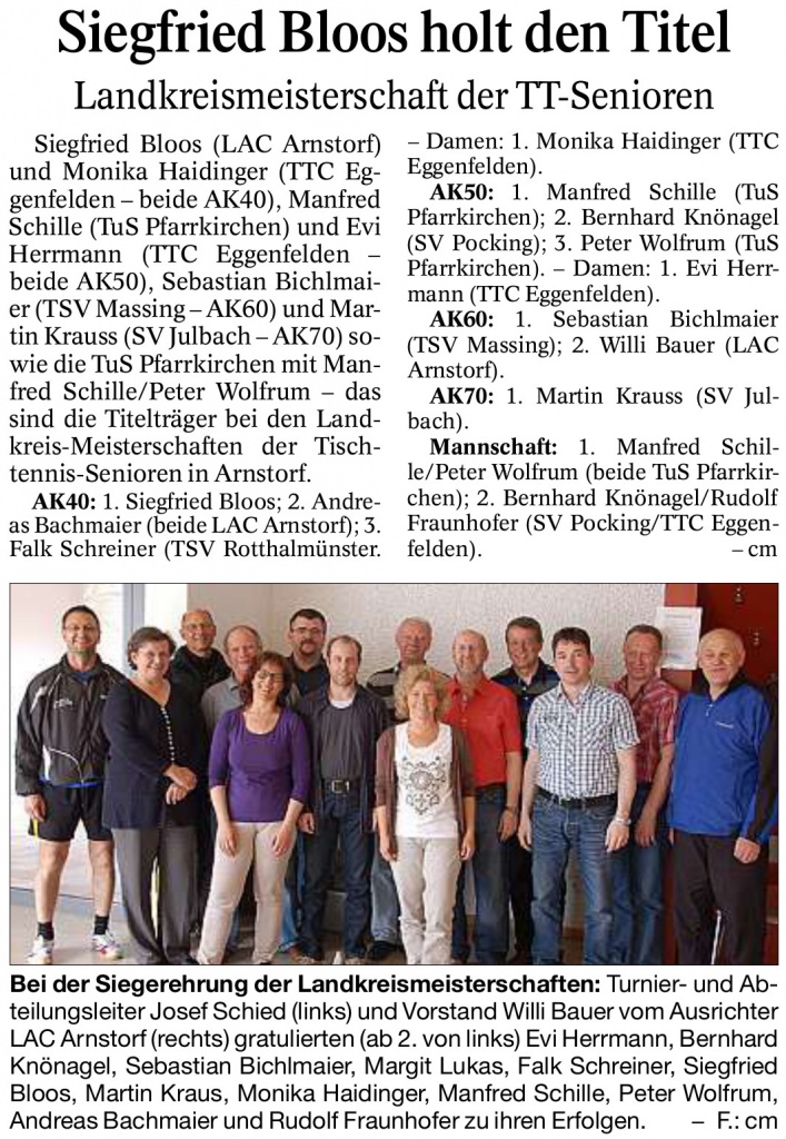 TT-Senioren-Kreismeisterschaft 2014